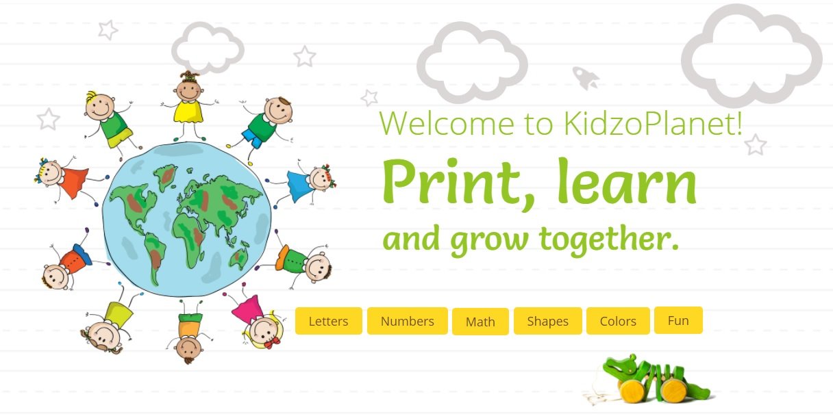 KidzoPlanet printable worksheets help preschool and kindergarten kids learn their letters, numbers, shapes, colors and other basic skills